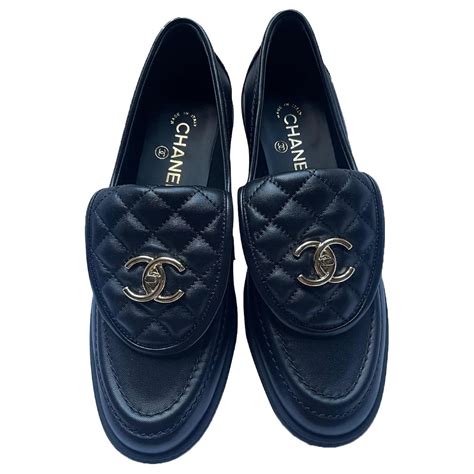 chanel black moccasin|authentic chanel loafers.